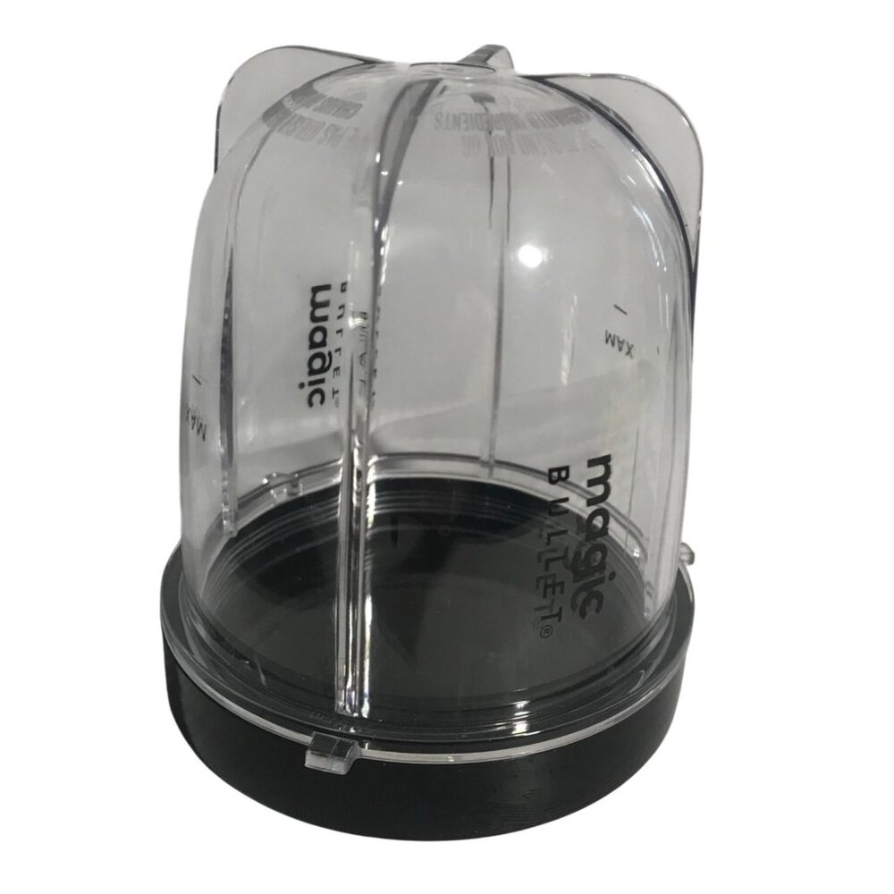 Magic Bullet Replacement Dome Cup & Lid Attachment 4.5" Tall Black/Clear
